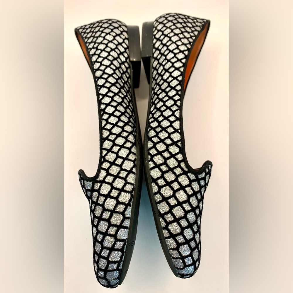 Via Spiga Edina Ballet Flats - Black w/ Silver Sparkle - 7.5M - Picture 9 of 12